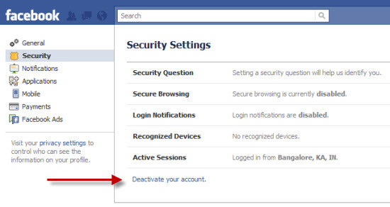 Facebook Account Disable 