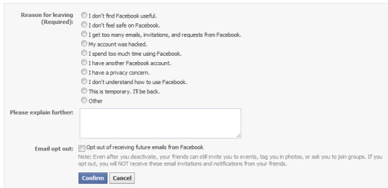 Deactivate your Facebook account