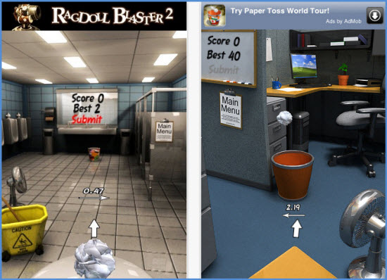 Paper Toss Mobile Game