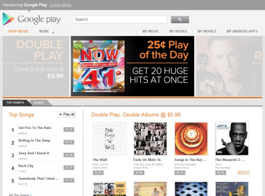 Google Play Music Service For Android and Web