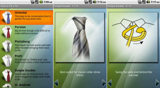 Free Android App to Teach you How To Tie a Tie