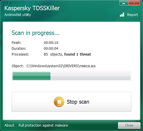 Remove Rootkit.Win32.TDSS Malwares Using Kaspersky TDSSKiller