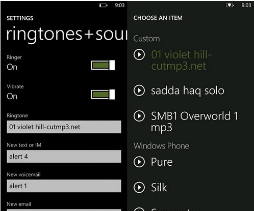 Set Ringtone in Windows Phone 7.5 Mango Phone 