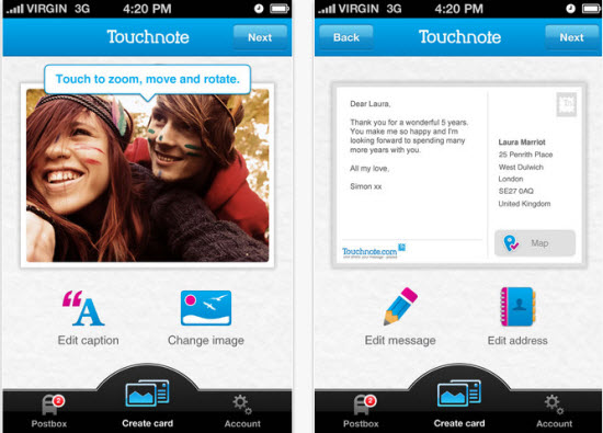 Touchnote PostCards