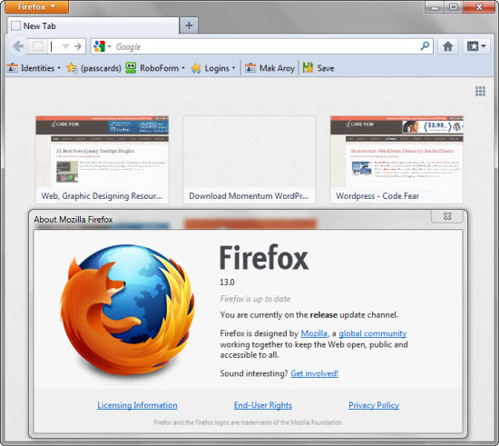 Firefox 13