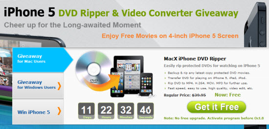 MacX HD Video Converter Pro for Windows and MacX iPhone DVD Ripper Giveaway