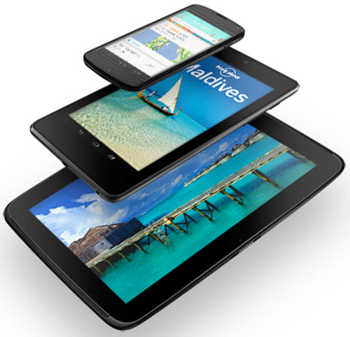 Google with a Trio Series of Nexus: Nexus 10, Nexus 4, Nexus 7