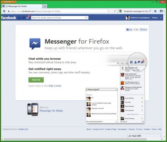 Mozilla Firefox 17 With Facebook Messenger